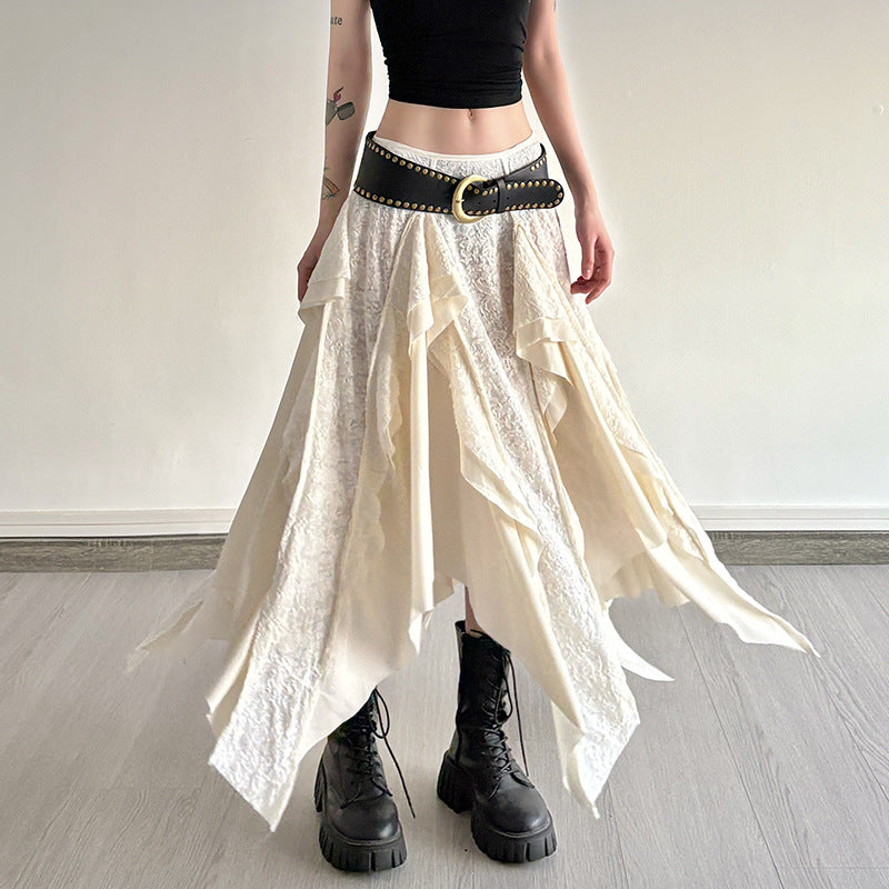 Boho Asymmetric Ruffled Maxi Skirt