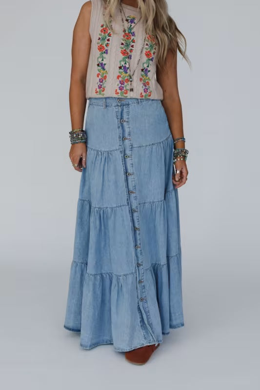 Tiered Maxi Skirt