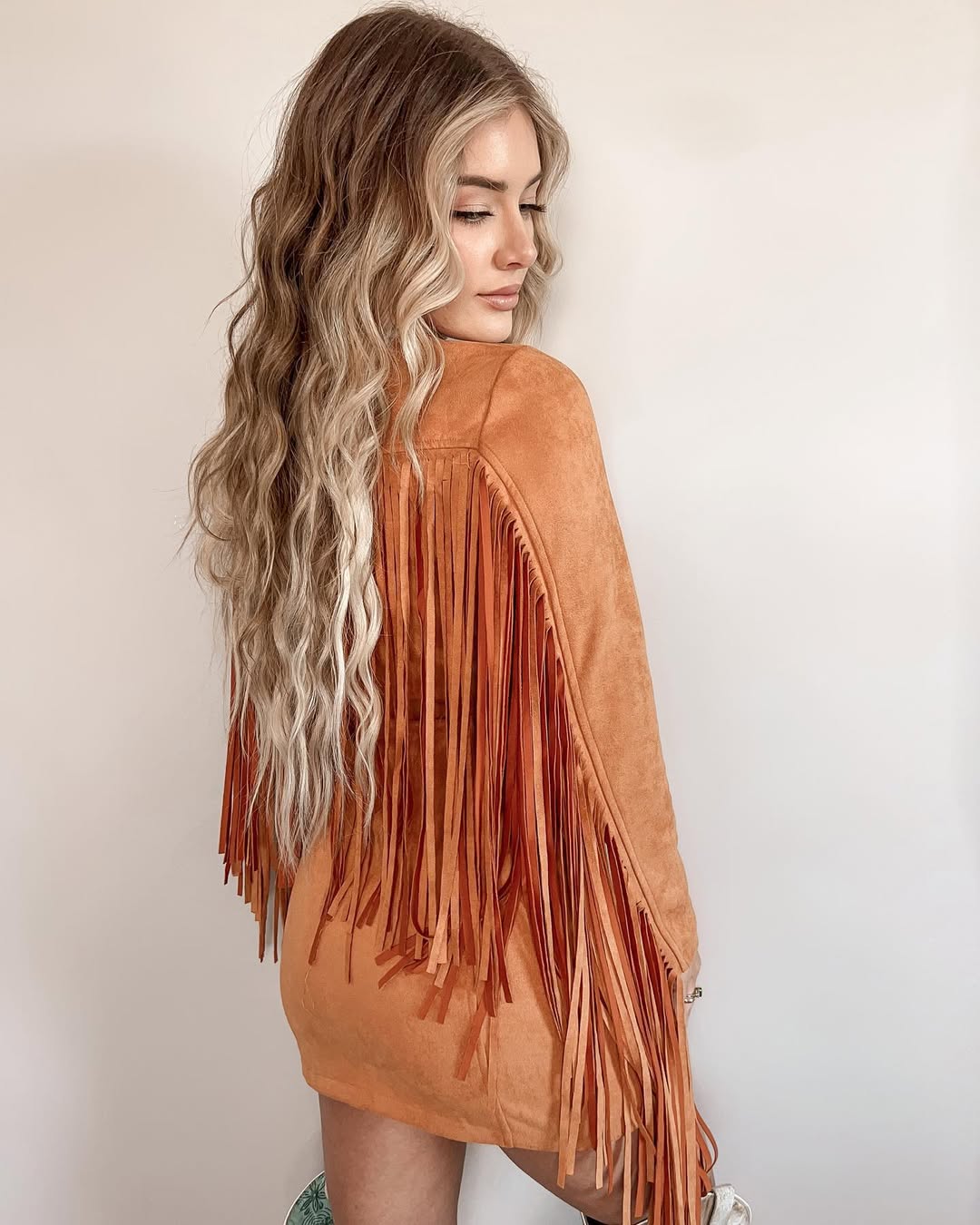 Nia Suede Fringe Dress