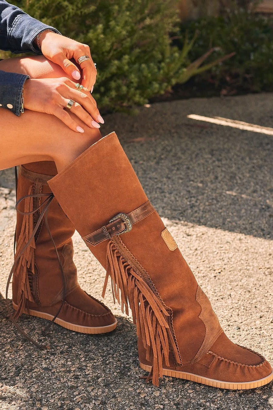 Brown Suede Leather Boots