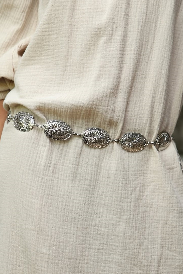 Silver Oval Chain Belt