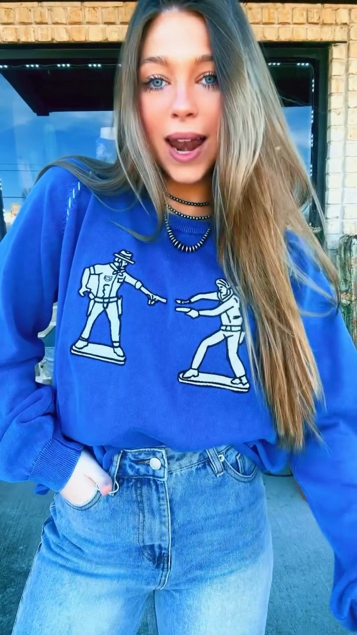 Western Cowboy Contrast Jeans Set