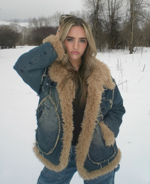 Denim Sherpa Coat