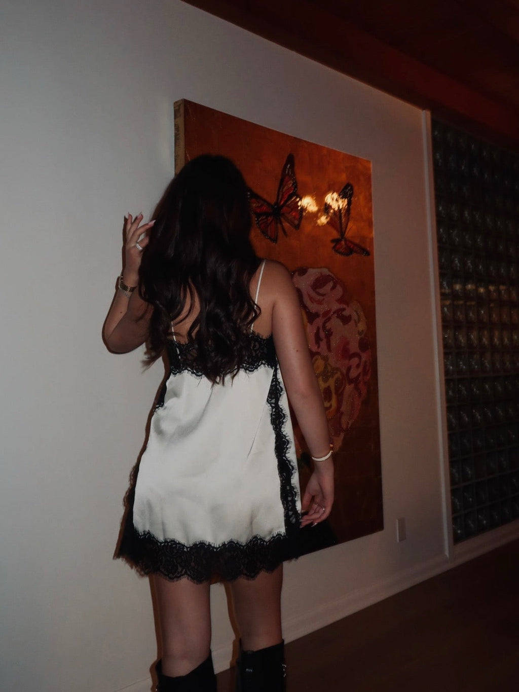 Satin Effect Lace Top