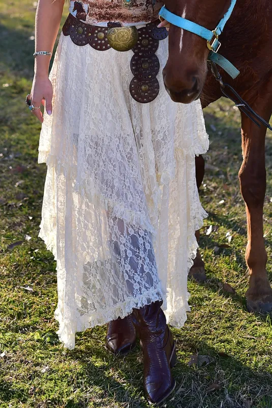 Layered Lace Skirt - Cream