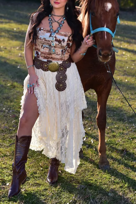 Layered Lace Skirt - Cream