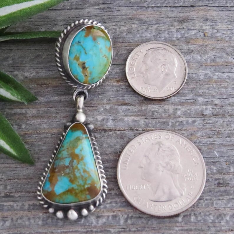 Vintage Geometric Turquoise Earrings
