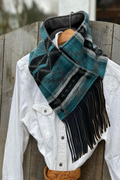 Women's Western Fringed Scarf - Aztec Pattern
