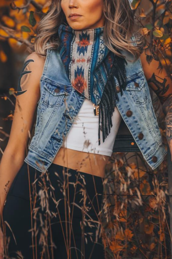 Fringe Bandana - Aztec