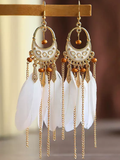 Vintage Tassel Feather Hook Earrings