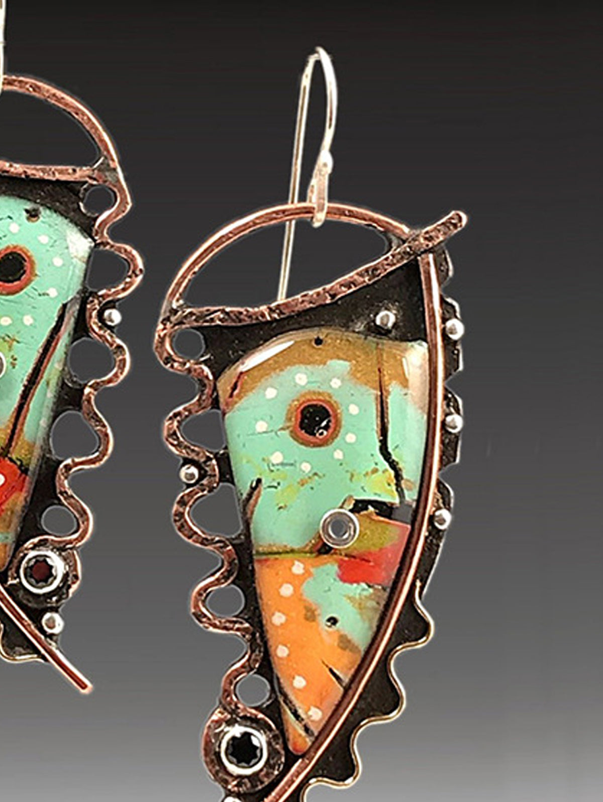 Hollow Out Detail Studded Decor Dangle Earrings