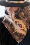 Western Fringed Scarf - Aztec Pattern