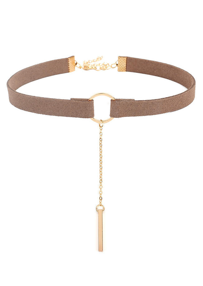 Retro Rectangle Pendant Choker Necklace