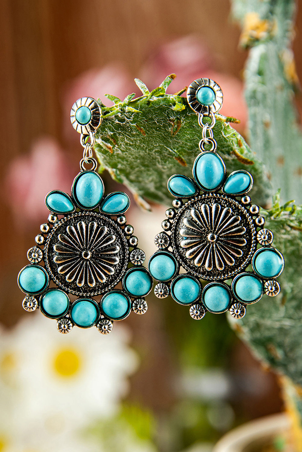 Western Turquoise Dangle Earrings