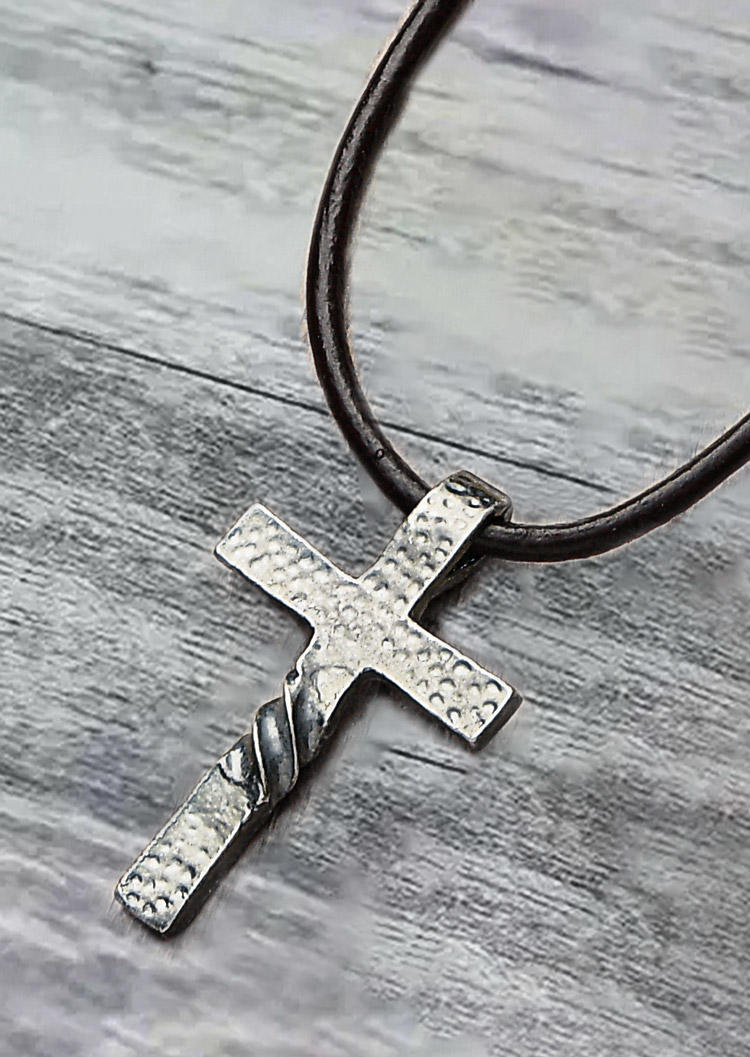 Vintage Cross Twist Pendant Necklace