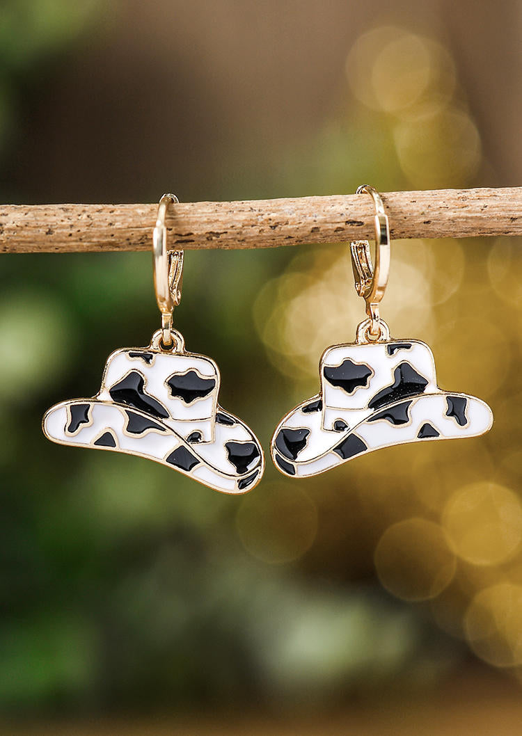 Cow Cowboy Hat Alloy Earrings