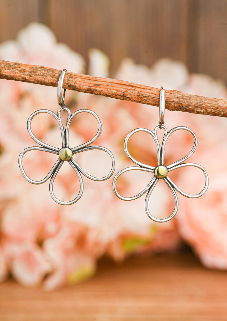 Large Floral Alloy Bohemian Earrings