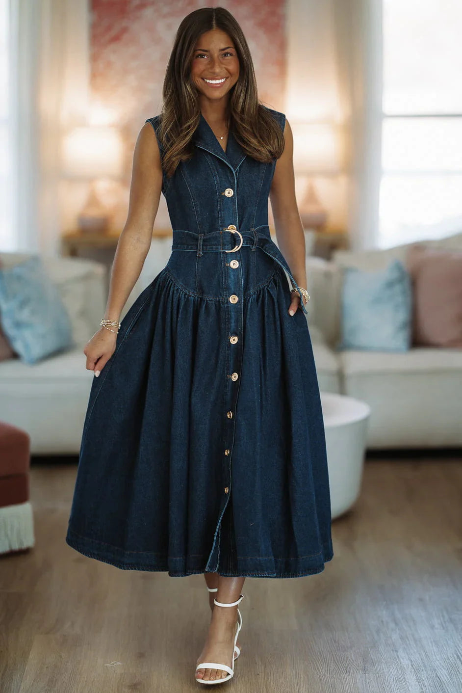 Tennessee Sunsets Maxi Dress - Dark Denim