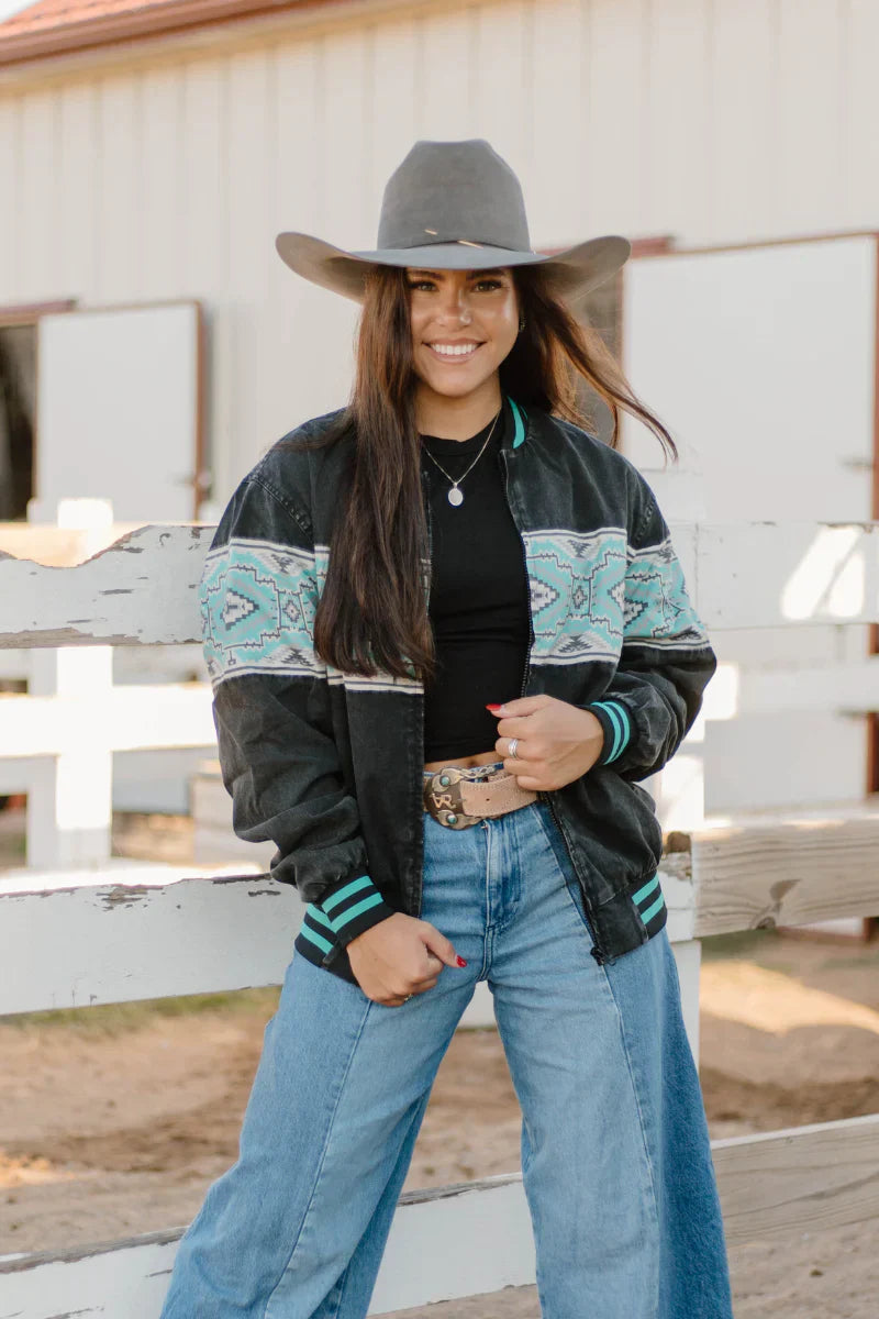 Texas Turquoise Bomber Jacket