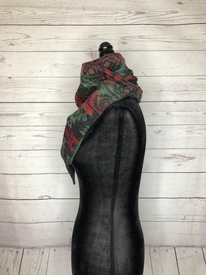 Ever Green Western Aztec Warm Neck Hood