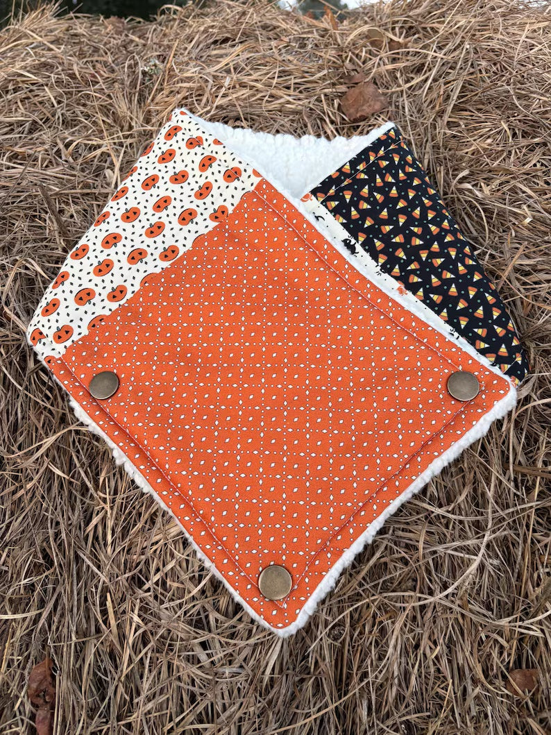 Women's Patchwork Halloween Sherpa  Warm Neck Hood