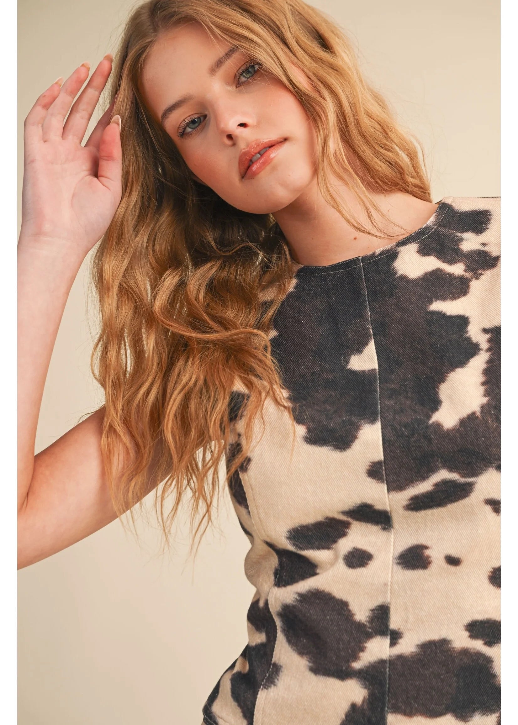 Cow Denim Open Back Set