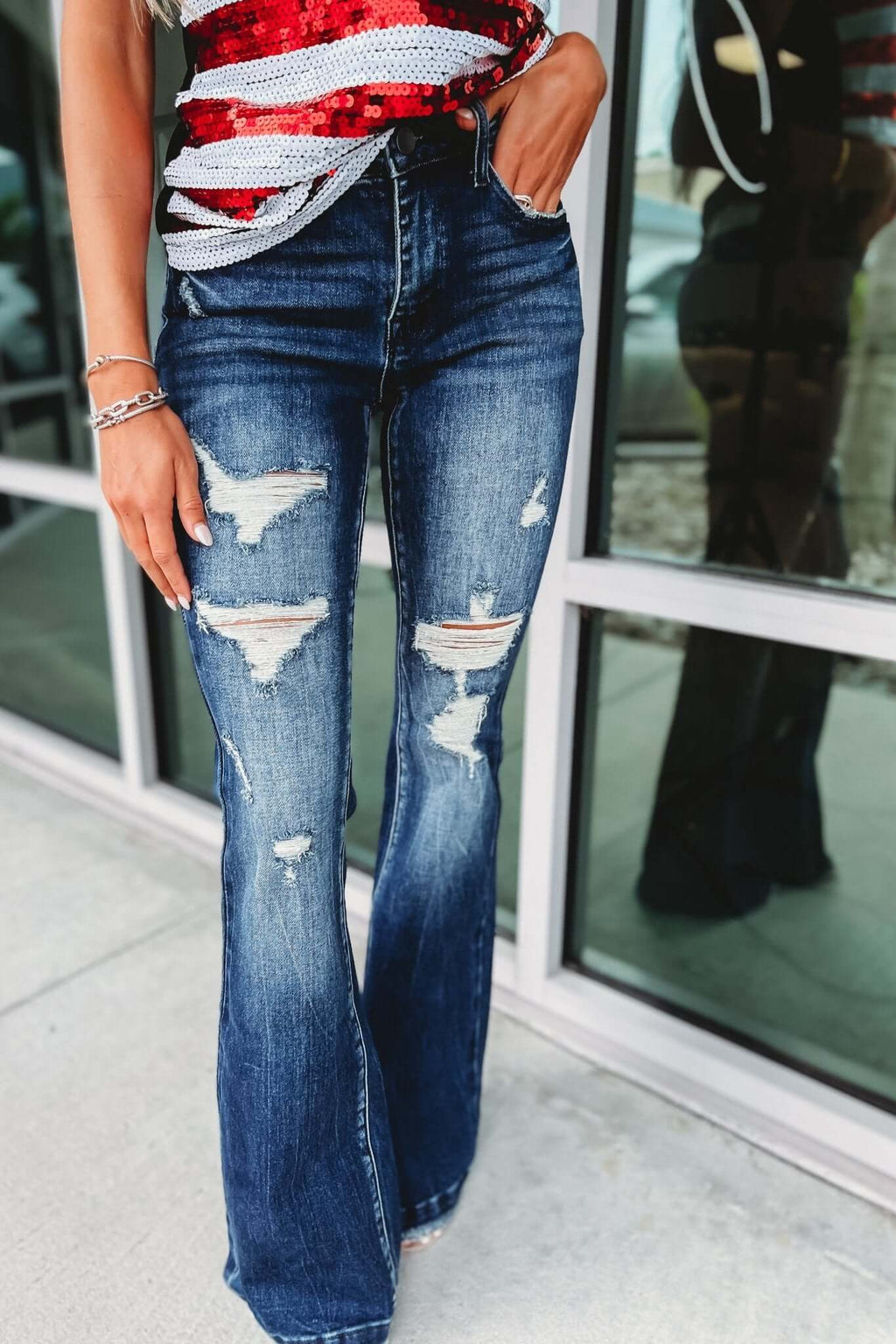 Flared Dark Wash Jeans