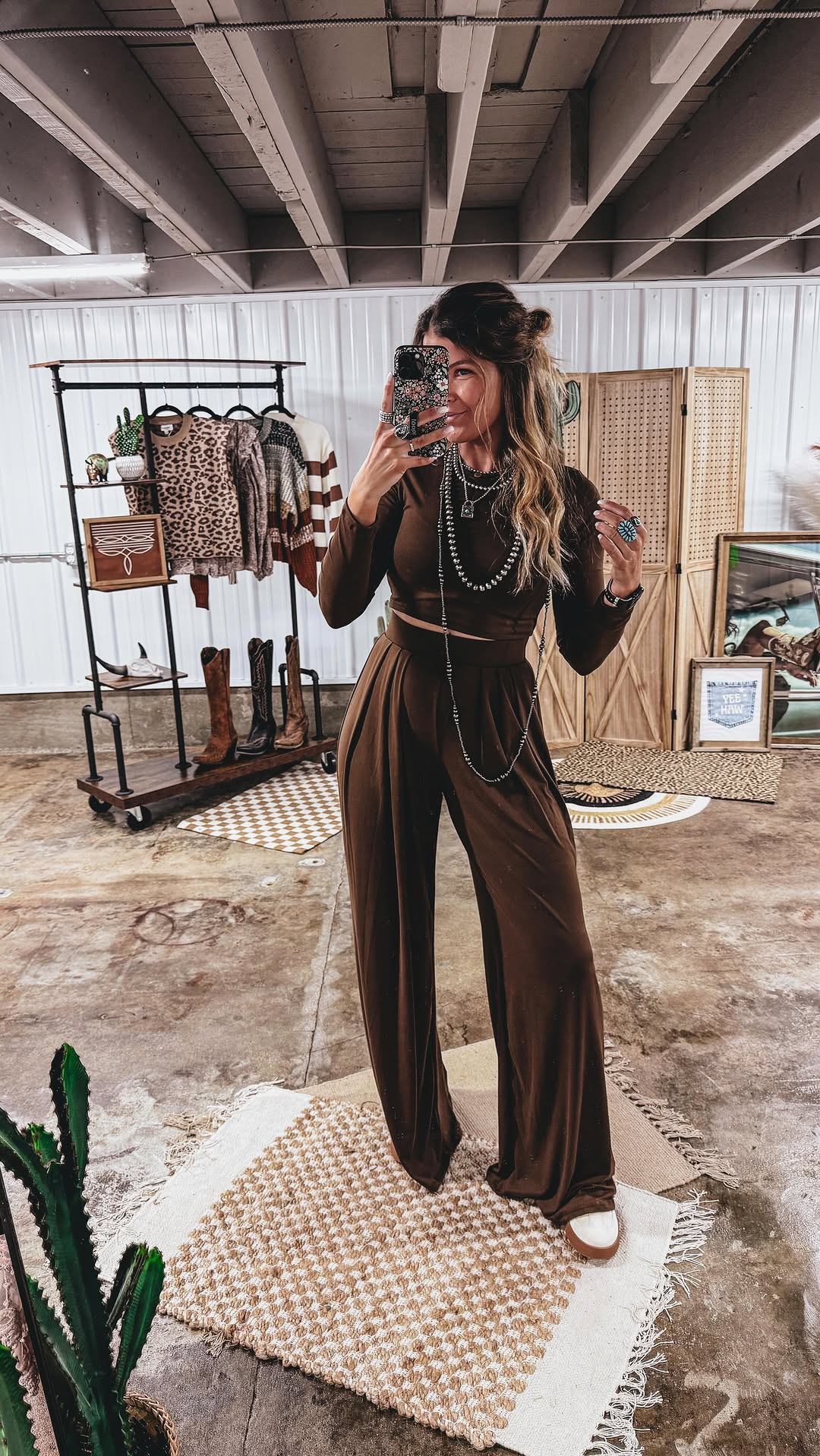 Western Mocha Wide Leg Set