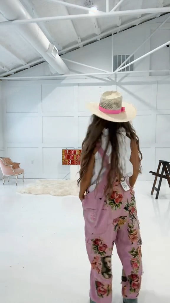 Pink Printed Overalls